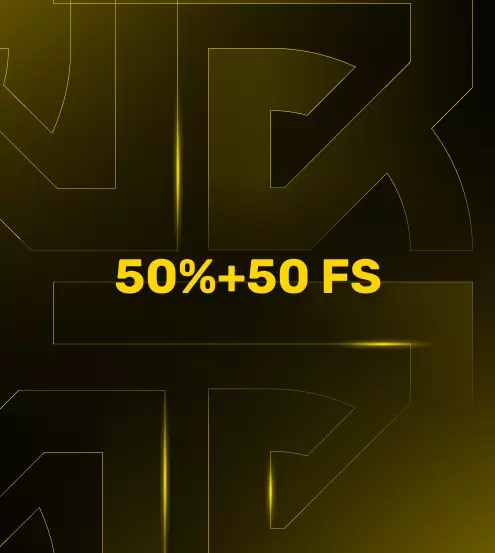 Приветственный бонус - 50% + 50 FS
